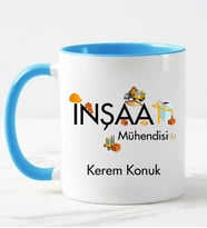 İnşaat Mühendisi Kupa Bardağı Mavi