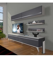 Decoraktiv Eko 5 Mdf Std Retro Tv Ünitesi Tv Sehpası (Beyaz - Antrasit)
