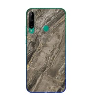 Gri Mermer Tasarımlı Süper Şeffaf Silikon Telefon Kılıfı Huawei P40 Lite E