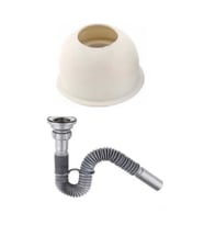 Lavabo Evye Sifonu Lüx Körüklü + Adaptör Conta 32 mm Çıkış