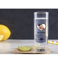 BK Gift Kişiye Özel Renkli Baskılı Fotoğraflı Spotify Barkodlu Vodka Bardağı-2 (Beyaz)