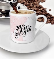 BK Gift Kişiye Özel Mermer Desenli Türk Kahvesi Fincanı  7