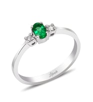 0.05 Ct Pırlantalı Zümrüt Yüzük