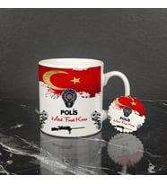 Polise Hediye Kupa Bardak ve Anahtarlık Set 002