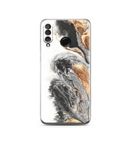 Mermer Tasarımlı Süper Şeffaf Silikon Telefon Kılıfı Huawei P30 Lite 