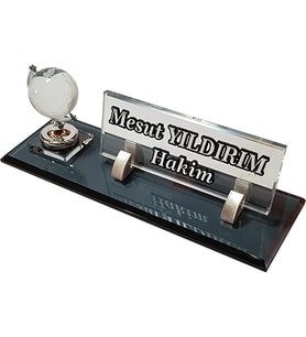 İsimlik - Masalık- Büro Ofis İsimlik - Hediye M543 DUNYA SILVER- Masa İsimliği