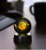 3D Samanyolu Temalı Satürn Kız Işıklı Cam Küre