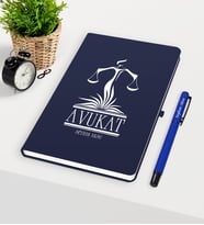 BK Gift Kişiye Özel Avukat Temalı Lacivert Defter Kalem Seti - 5