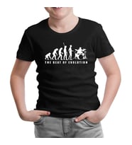 Drummer - The Beat of Evolution Siyah Çocuk Tshirt