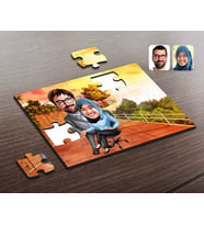 BK Gift Kişiye Özel Sevgililer Karikatürlü Ahşap Puzzle-59