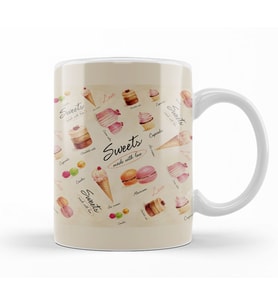 Sweet Cakes Made With Love Kupa Bardak Porselen