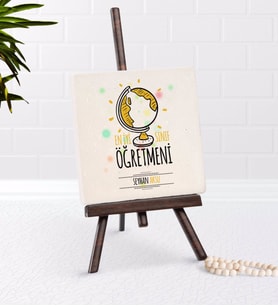BK Gift Kişiye Özel En İyi Sınıf Öğretmeni Şovaleli Doğal Taş-4 (Beyaz)