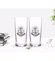 BK Gift Kişiye Özel Renkli Baskılı Kaptan Tasarımlı İkili Rakı Bardağı Seti-7 (Beyaz)