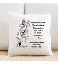 Öğretmenlere Özel İsimli Yastık (Beyaz)