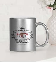 BK Gift Kişiye Özel Yılın En İyi Kardeşi Gümüş Yaldızlı Kupa Bardak  1