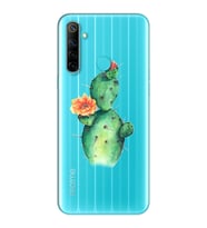 Kaktüs Tasarımlı Süper Şeffaf Silikon Telefon Kılıfı Oppo Realmi 6i