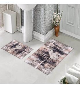 Banyo Halısı Ikili Klozet Takımı Kaymaz Tabanlı (60 xm x 100 cm + 40 cm x 60 cm) 