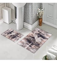 Banyo Halısı Ikili Klozet Takımı Kaymaz Tabanlı (60 xm x 100 cm + 40 cm x 60 cm) 