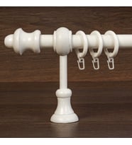 Ahşap Rustik Perde Askısı Venti (4 Renk Seçeneği) (Beyaz)