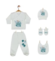 Pia Baby GL 2004 İsme Özel Leylekli Beşli Zıbın Set