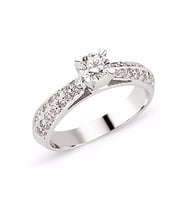 Tektaş Pırlanta Yüzük 0.49 CT G-VS 3.85 Gram 18 Ayar Altın