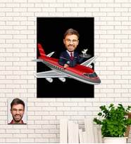 Kişiye Özel Pilot Temalı Karikatür Ahşap Tablo