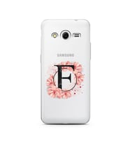 Pembe Çiçekli Harf Tasarım Süper Şeffaf Silikon Telefon Kılıfı Samsung Core 2 F-