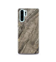Gri Mermer Tasarımlı Süper Şeffaf Silikon Telefon Kılıfı Huawei P30 Pro 