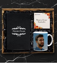 Kişiye Özel Siyah Defter Kalem Kupa Seti 02
