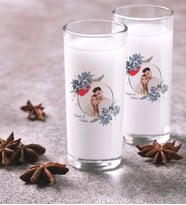 BK Gift Kişiye Özel Renkli Baskılı İsimli Fotoğraflı İkili Rakı Bardağı Seti-34 (Beyaz)