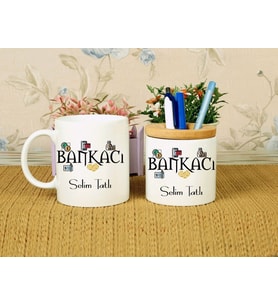 Bankacı Kupa Bardağı ve Kalemliği (Model 1)