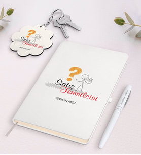 BK Gift Kişiye Özel Satış Temsilcisi Beyaz Defter Kalem ve Anahtarlık Hediye Seti-1 (Model 1)