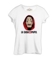 La Casa de Papel - Dali Mask Beyaz Kadın Tshirt