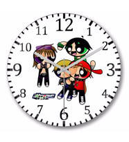 Powerpuff    Girls  Duvar   Saati Bombeli Gercek Cam