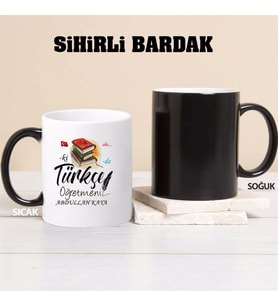 Türkçe Öğretmeni Kupa Bardağı Sihirli (Beyaz)