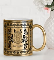 BK Gift Kişiye Özel Etnik Altın Yaldızlı Kupa Bardak Al1