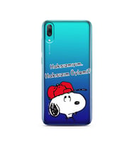 Snoopy Tasarımlı Süper Şeffaf Silikon Telefon Kılıfı Huawei Y7 Pro 2019