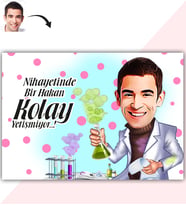 BK Gift Kişiye Özel Bay Kimya Mühendisi Karikatür Baskılı Yaş Pasta İçin Yenilebilir Şekerli Kağıt  1(Sadece Kağıt)