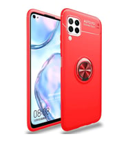 Microsonic Huawei P40 Lite Kılıf Kickstand Ring Holder Kırmızı