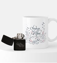 BK Gift Kişiye Özel Sevgililer Günü Temalı Çakmak ve Kupa Seti - 95