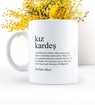 BK Gift Kişiye Özel Kız Kardeş Beyaz Kupa Bardak