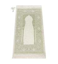 Mihraplı Şönil Lüks Seccade Yeşil (Çok Renkli)