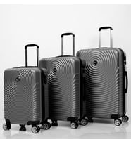 Ox Twister 3 lü Antrasit Valiz Seti (Büyük + Orta + Kabin ) (Siyah)