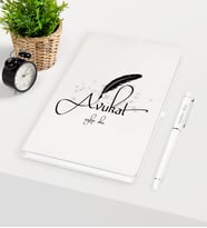 BK Gift Kişiye Özel Avukat Temalı Beyaz Defter Kalem Seti - 6