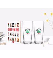 BK Gift Kişiye Özel Renkli Baskılı Kırıkkale Tasarımlı Turistik İkili Rakı Bardağı ve Rakı Cep Kitabı Hediye Seti-1 (Model 1)