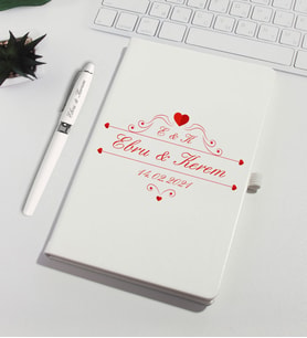 Sevgililer Gününe Özel Kişiye Özel Defter Kalem Set 93193