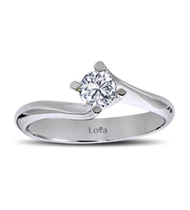 Lova D Renk 0,31 Karat Pırlanta Tektaş Yüzük - 1040053