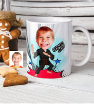 BK Gift Kişiye Özel Çocuk Karateci Karikatürlü Beyaz Kupa Bardak