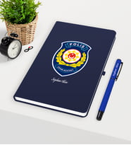 BK Gift Kişiye Özel Polis Çevik Kuvvet Temalı Lacivert Defter Kalem Seti
