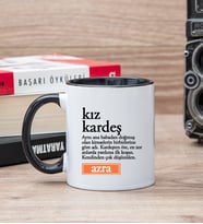 Kız Kardeş Kelime Anlamı Siyah Kupa Bardak
